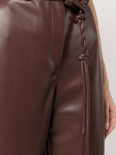 Shop Jonathan Simkhai Dasha Vegan Leather Trousers In Braun