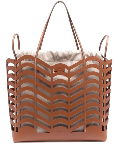 Shop Chloé Convertible Kayan Tote Bag In Brown