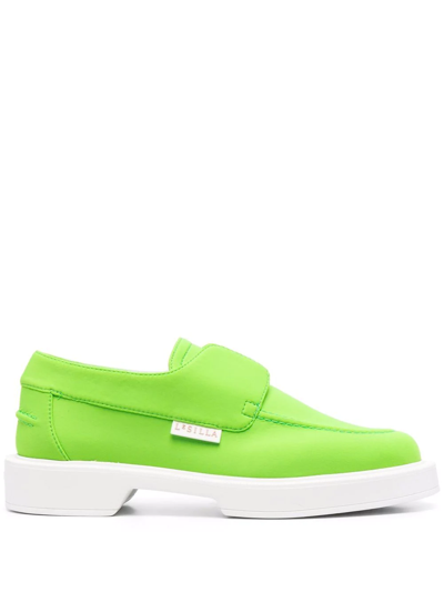 Shop Le Silla Slip-on Leather Loafers In Grün