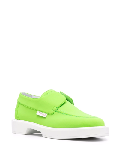 Le Silla Slip-on Leather Loafers In Grün