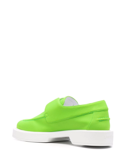Le Silla Slip-on Leather Loafers In Grün