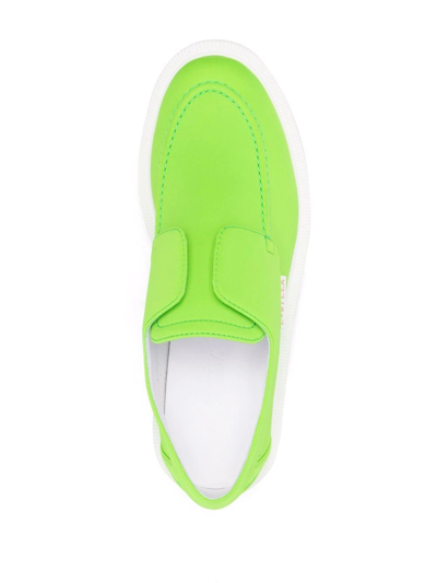 Le Silla Slip-on Leather Loafers In Grün
