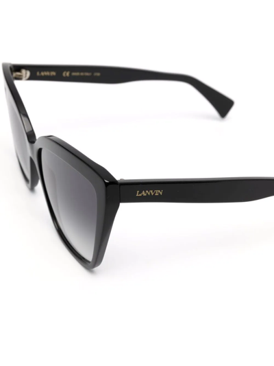 Shop Lanvin Gradient Oversize-frame Sunglasses In Black