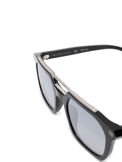 Shop Philipp Plein Eyewear Top Bar Square-frame Sunglasses In Black
