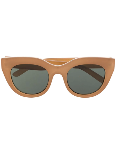 Shop Le Specs Air Heart Caramel Toned Sunglasses In Brown