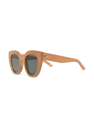 Shop Le Specs Air Heart Caramel Toned Sunglasses In Brown
