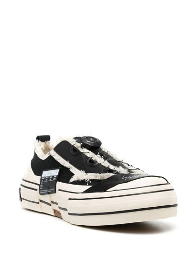 Shop Yohji Yamamoto Distressed Low-top Panelled Sneakers In Weiss