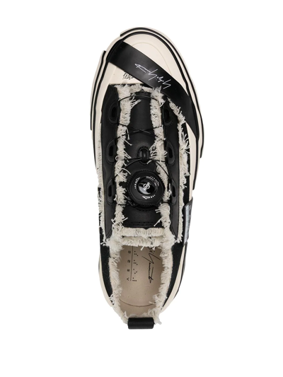 Shop Yohji Yamamoto Distressed Low-top Panelled Sneakers In Weiss