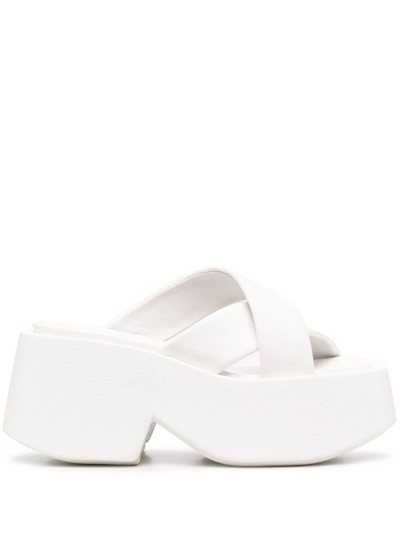 Shop Marsèll Crossover-strap Platform Sandals In Weiss