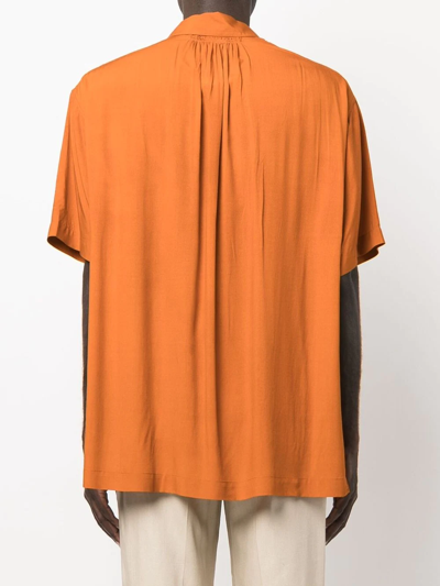 Shop Jacquemus La Chemise Moisson Lemon Water Short-sleeve Shirt In Orange