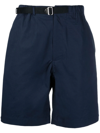 Shop Kenzo Belted-waist Shorts In Blau