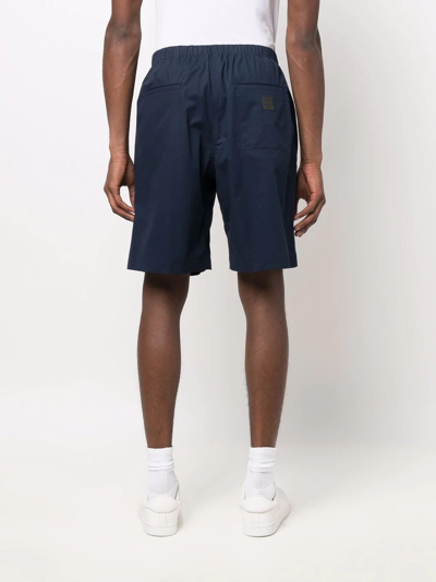 Shop Kenzo Belted-waist Shorts In Blau