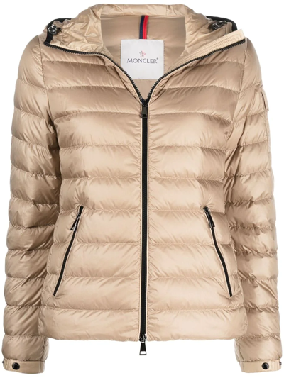 Shop Moncler Bles Short Down Jacket In Nude