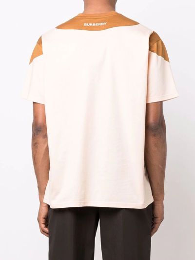 Shop Burberry Reconstructed-print T-shirt In Orange