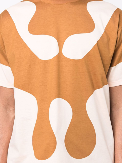Shop Burberry Reconstructed-print T-shirt In Orange