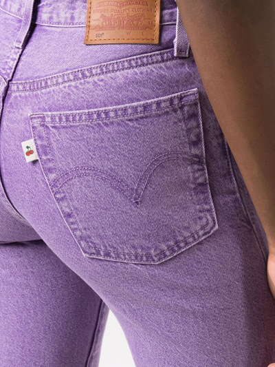 Levi's 501 Cropped Cherry-patch Jeans In Violett