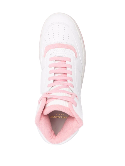 Saint Laurent High-top Leather Sneakers In Weiss