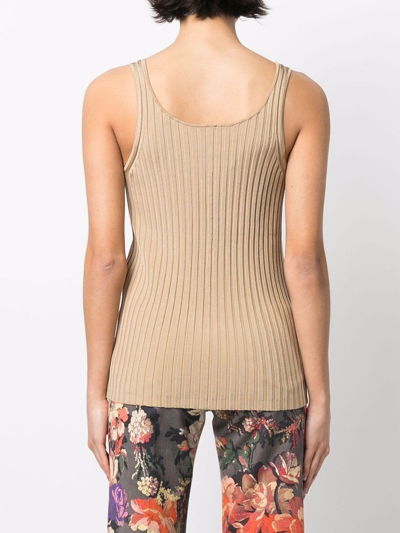 Shop By Malene Birger Ribbed-knit Tank Top In Braun