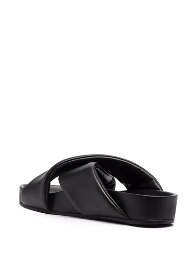 Shop Jil Sander Cross-strap Leather Sandals In Schwarz