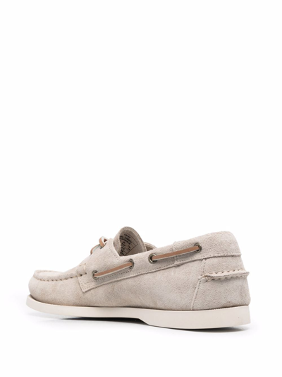 Shop Sebago Lace-up Detail Boat Shoes In Nude