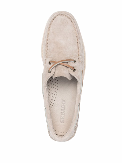 Shop Sebago Lace-up Detail Boat Shoes In Nude