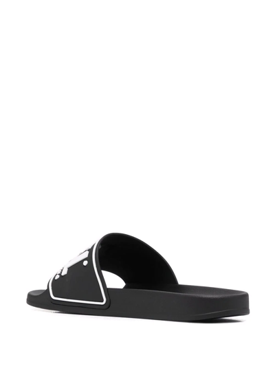 Diesel Men's Sa-mayemi Water-resistant Logo Pool Slides In Schwarz