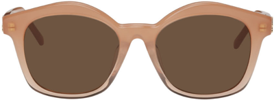 Shop Loewe Pink Round Sunglasses In Shiny Pink / Brown