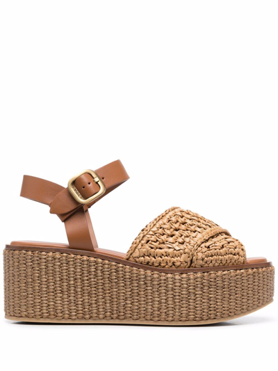 Shop Tod's Sandals Leather Brown