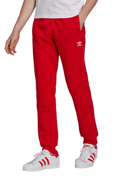 Shop Adidas Originals Adicolor Essentials Trefoil Jogger Sweatpants In Vivid Red