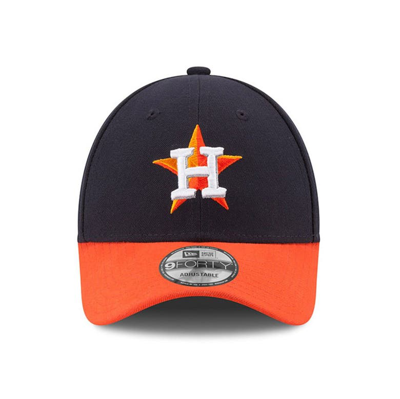 Shop New Era Navy/orange Houston Astros League 9forty Adjustable Hat