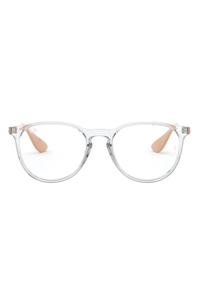 Shop Ray Ban Unisex Erika 51mm Keyhole Optical Glasses In Clear/ Beige