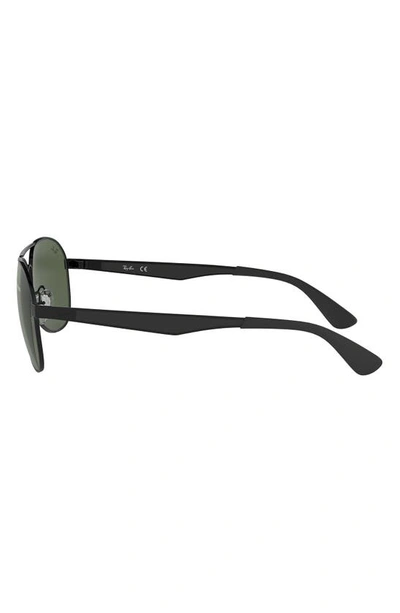 Ray Ban 61mm Aviator Sunglasses In Mat Gunmet