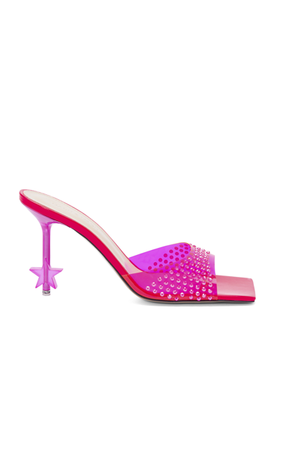 Shop Mach & Mach Women's Star Crystal-embellished Pvc Mules In Pink