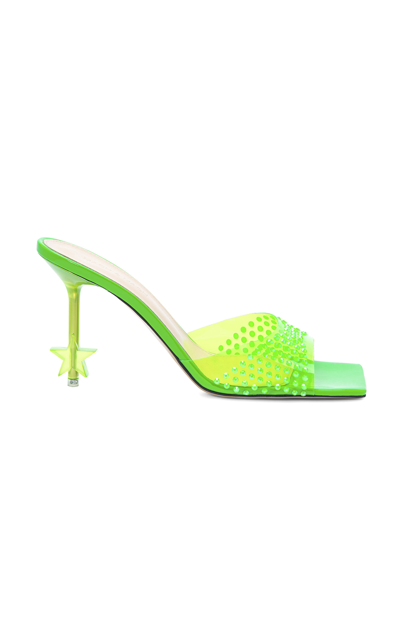 Shop Mach & Mach Women's Star Crystal-embellished Pvc Mules In Green