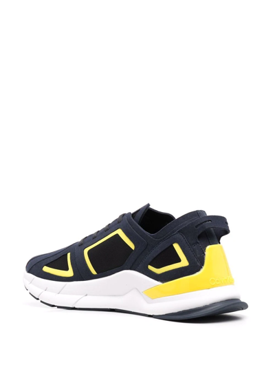 Shop Calvin Klein Colour-block Low-top Sneakers In Blau