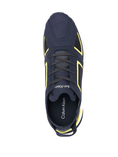 Calvin Klein Colour-block Low-top Sneakers In Blau