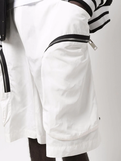 Shop Philipp Plein Zip-detail Bermuda Shorts In White