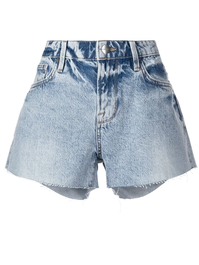 Shop Frame Stone-washed Denim Shorts In Blau