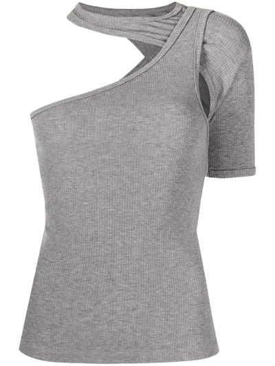 Shop Rta Asymmetric Short-sleeved T-shirt In Grau