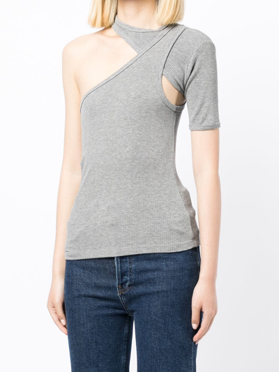 Shop Rta Asymmetric Short-sleeved T-shirt In Grau