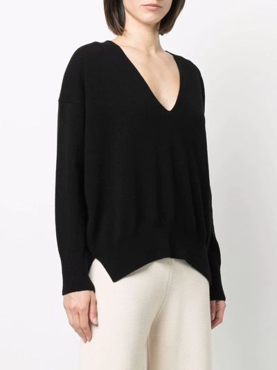 Shop Paula V-neck Cashmere Jumper In Black