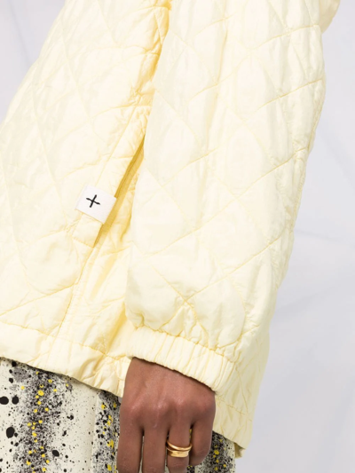 Shop Jil Sander Diamond-quilted Silk-blend Jacket In Gelb