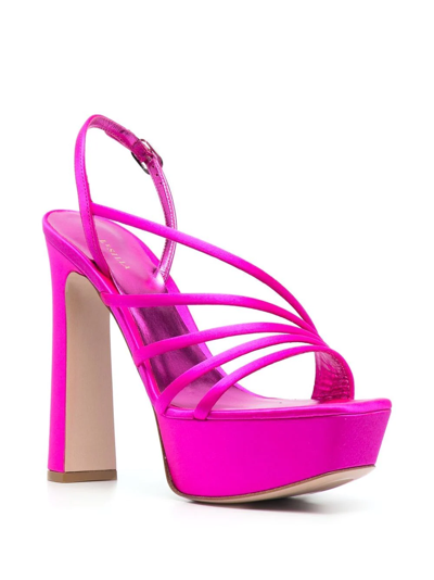 Shop Le Silla Asymmetric Platform Sandals In Rosa