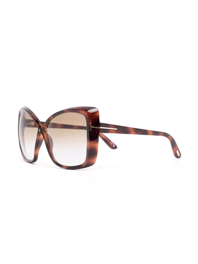 Tom Ford Jasmin Injection Plastic Butterfly Sunglasses In Brown