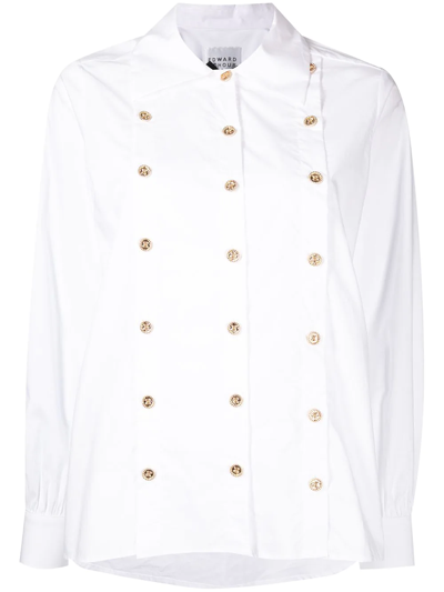 Shop Edward Achour Paris Button-detailed Blouse In Weiss
