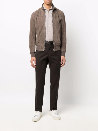 Zanone Slim-cut Button-down Shirt In Nude
