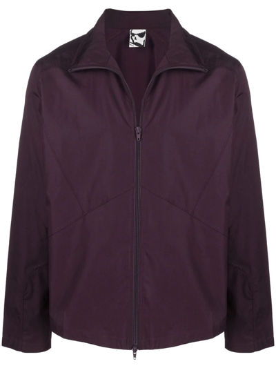 Shop Gr10k Lightweight Zip-up Cotton Jacket In Violett
