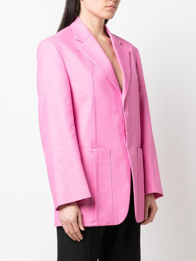 Shop Jacquemus La Veste D'homme Blazer In Rosa