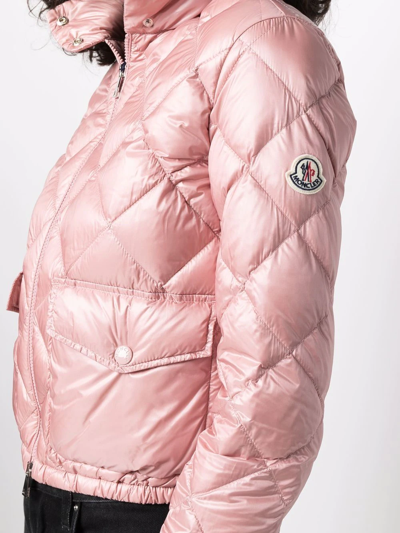 Shop Moncler Binic Quilted Down Jacket In Rosa