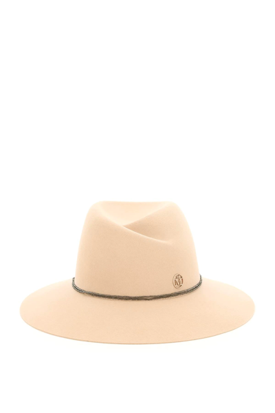 Shop Maison Michel Felt Virginie Fedora Hat In Beige